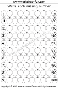 missing numbers 1 100 one worksheet free printable worksheets worksheetfun