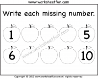 Missing Numbers 1-10 – Two Worksheets