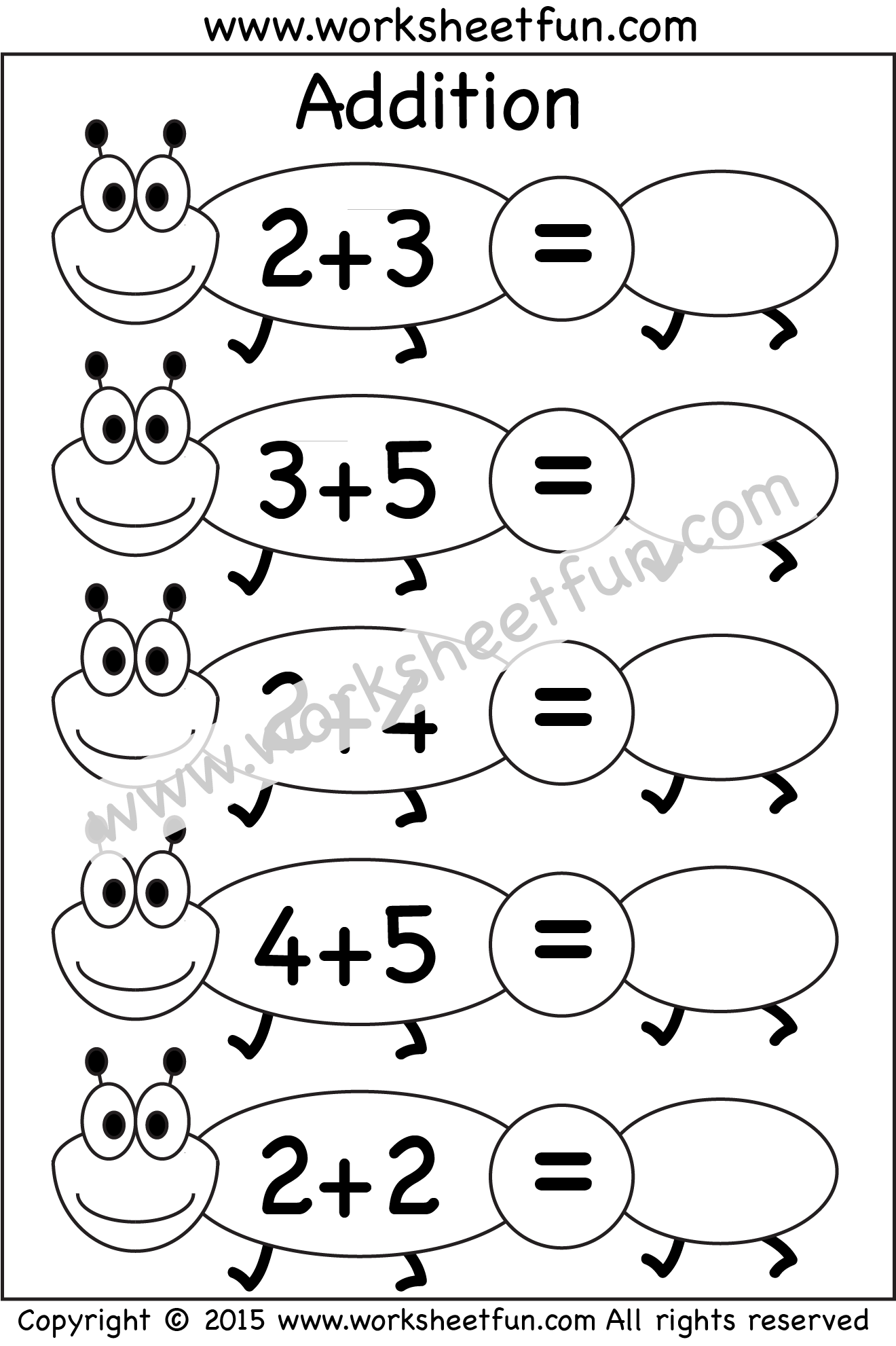 Kindergarten Addition Worksheet – Beginner Addition – 6 Worksheets ...
