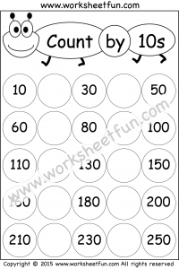 Skip Counting by 10 – 3 Worksheets