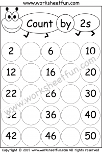 Skip Counting by 2 – Count by 2s – 4 Worksheets