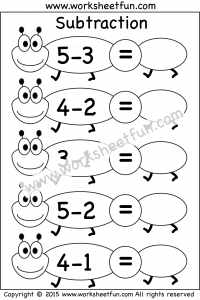 Subtraction Within 5 - One Worksheet