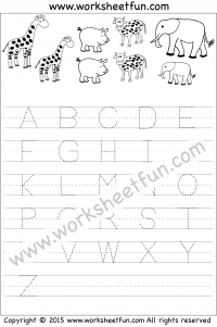 Letter Tracing Worksheet – Capital Letters – Animal Theme