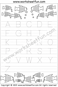 Letter Tracing Worksheet – Capital Letters – Fish Theme