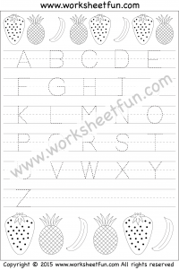 Letter Tracing Worksheet – Capital Letters -Fruit Theme