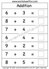 Addition Within 20 – Addition Sums To 20 – Five Worksheets