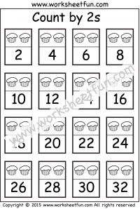 Skip Counting by 2 – Count by 2s – 5 Worksheets