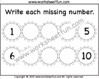 Missing Numbers  1-10 – One Worksheet