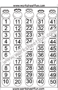 Number Chart 1 50 With Pictures