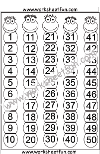 Number Chart 1-50 / FREE Printable Worksheets – Worksheetfun