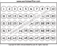 number chart 1 - 50