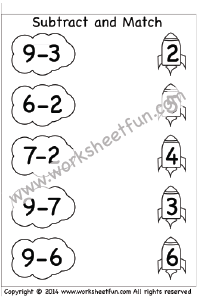 kindergarten subtraction worksheets