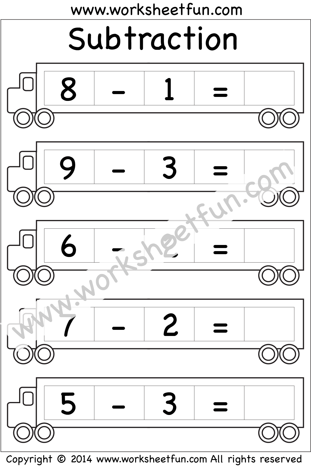 Subtraction 5 Kindergarten Subtraction Worksheets FREE Printable Subtraction 5 kindergarten subtraction worksheets free printable