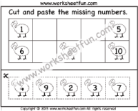 Missing Numbers 1-10 – Cut and Paste – One Worksheet