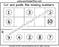 Cut and Paste Missing Numbers  1-10 – One Worksheet