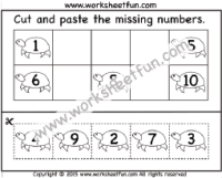 Cut and Paste Missing Numbers 1-10 – Turtle – One Worksheet