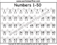 Kindergarten Number Chart 1 50