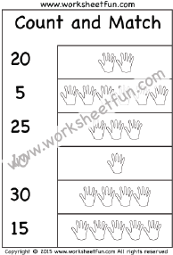 Count and Match – Numbers 1-30 – One Worksheet
