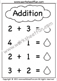 kindergarten addition worksheet