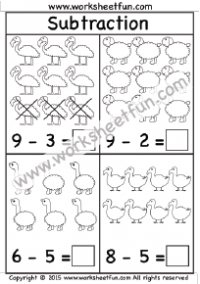 kindergarten subtraction worksheets