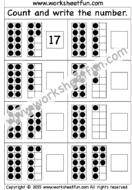 Numbers 1-20 – Counting – 2 Worksheets