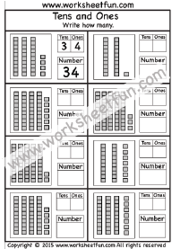 Tens and Ones – Five Worksheets
