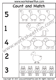 Count and Match – Numbers 1-10 – Six Worksheets