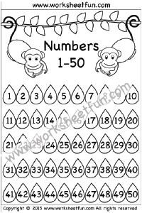 Number Chart 1 50 With Pictures