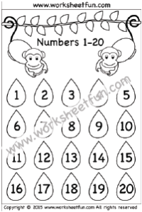 Numbers 1-20 – One Worksheet