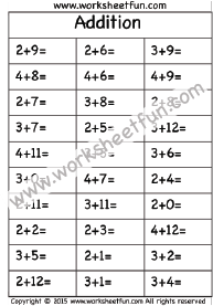 Addition Within 20 – Addition Sums To 20 – Mixed Addition Facts – 4 Worksheets