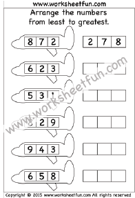 Ordering Numbers 1-10 - Four Worksheets