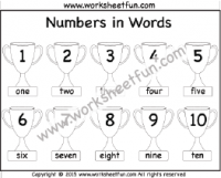 Numbers in Words – 1-10 – Worksheet
