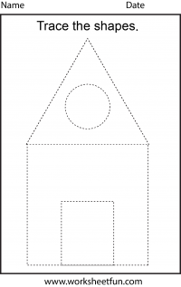 Picture Tracing – House – 1 Worksheet