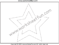 Shape Tracing – Stars – 3 Worksheets