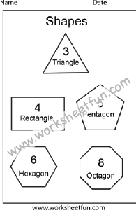 Shapes – Triangle, Rectangle, Pentagon, Hexagon, Octagon – 1 Worksheet