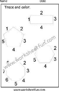 Shapes – Polygons – Rectangle, Pentagon, Hexagon, Octagon – 1 Worksheet