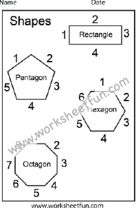 Shapes – Rectangle, Pentagon, Hexagon, Octagon – 1 Worksheet