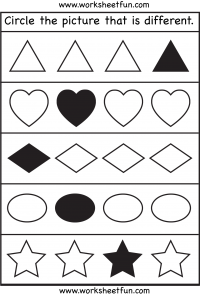 Same and Different – Shapes – One Worksheet