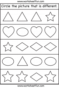 Same and Different – Shapes - One Worksheet