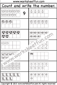 Ten Frames – Numbers 1-10 – One Worksheet