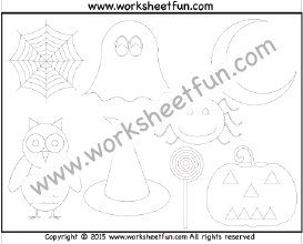 Halloween – Tracing – 1 Worksheet / FREE Printable Worksheets