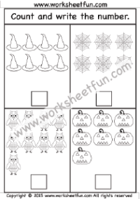 Halloween- Number Counting 1-10 –  One Worksheet
