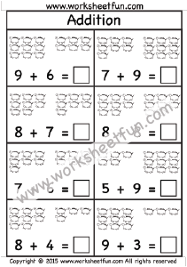 Addition Worksheet – Sums up to 20 – One worksheet / FREE Printable