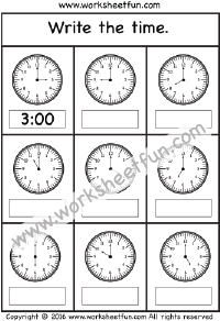 Telling the time – 2 Worksheets