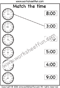 Match the time – 2 Worksheets