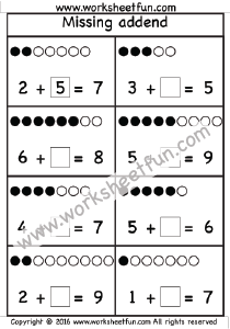 Missing Addend – One Worksheet / FREE Printable Worksheets – Worksheetfun