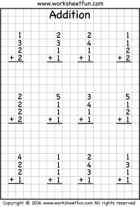 Add four numbers – 1 Worksheet