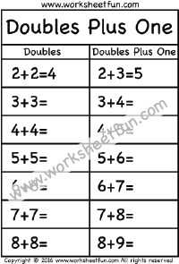 Doubles Plus One – 1 Worksheet