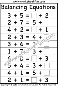 Balancing Equations First Grade