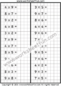 Multiplication - 1 Worksheet